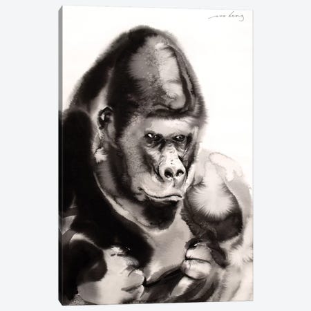 Gentle Gorilla Canvas Print #LIM54} by Soo Beng Lim Art Print