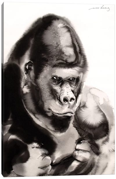 Gentle Gorilla Canvas Art Print - Gorilla Art