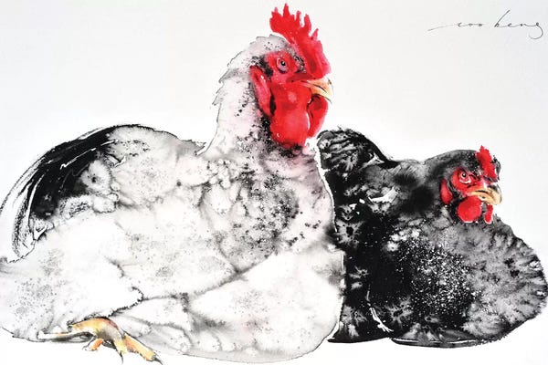 Chickens & Roosters: Hensome Pair IV by Soo Beng Lim