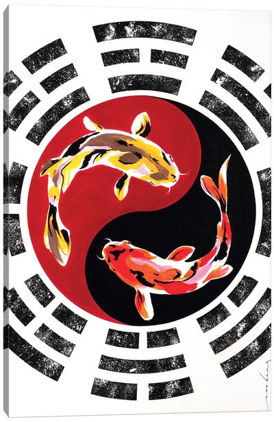 Koi Fish Canvas Art Print - Chinese Culture