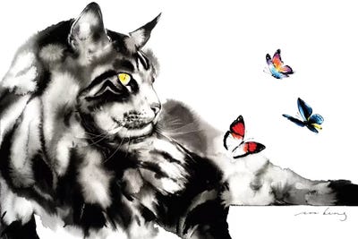 Let's Play Cat II by Soo Beng Lim canvas print