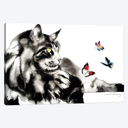 Let's Play Cat II Canvas Print #LIM71} by Soo Beng Lim Canvas Artwork