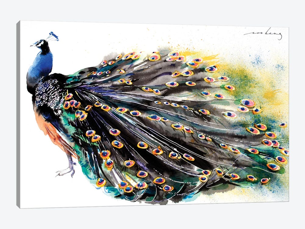 Peacock Splendour I by Soo Beng Lim 1-piece Canvas Wall Art