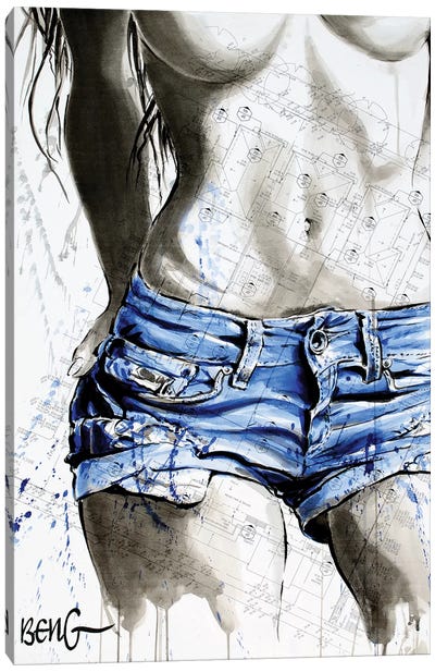 Blue Nude II Canvas Art Print - Soo Beng Lim