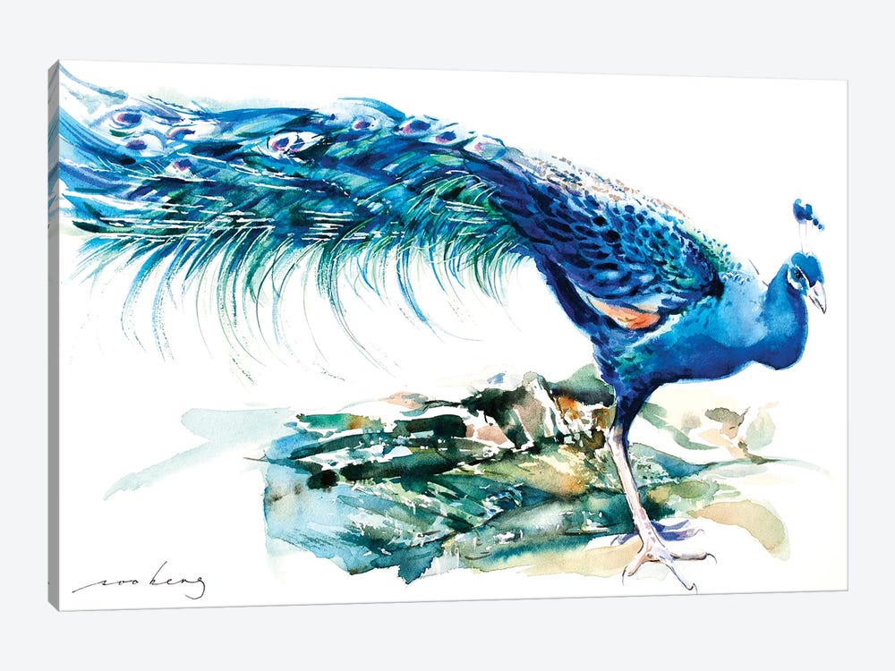 Peacock Splendour II by Soo Beng Lim 1-piece Canvas Wall Art