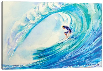 Perfect Surf Canvas Art Print - Surfing Art
