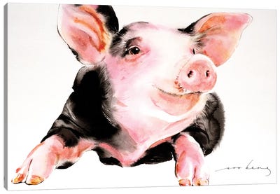 Prosperity Pig IV Canvas Art Print - Pig Art