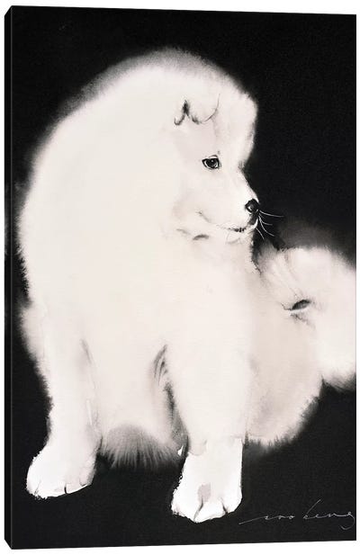 Samoyed Pup Canvas Art Print - Soo Beng Lim