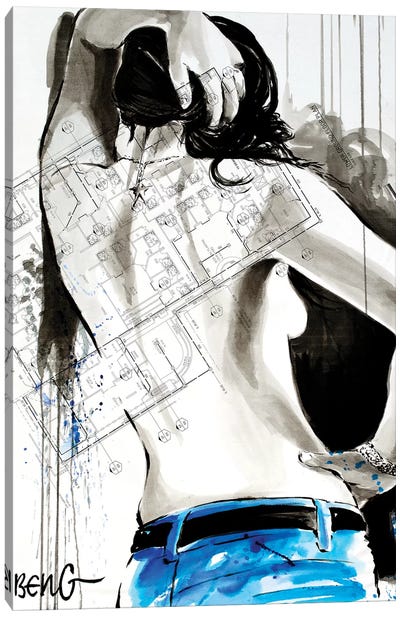 Blue Nude III Canvas Art Print - Soo Beng Lim