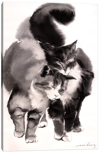 Soulmates Canvas Art Print - Cat Art