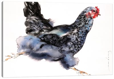 Sprint Chicken Canvas Art Print - Chicken & Rooster Art