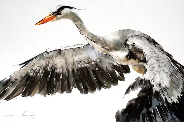 Soo Beng Lim: Stork in Flight I by Soo Beng Lim