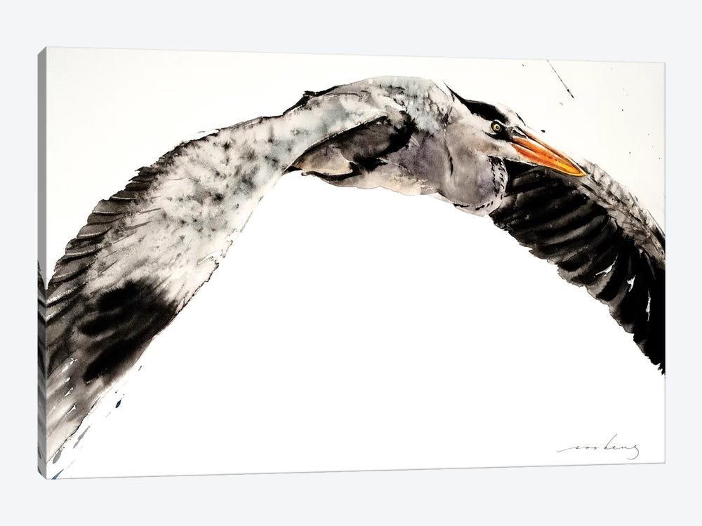 Stork in Flight II by Soo Beng Lim 1-piece Canvas Art Print