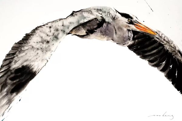 Soo Beng Lim: Stork in Flight II by Soo Beng Lim