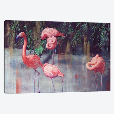 Flamingos Canvas Print #LIO17} by Lioba Brückner Canvas Art Print