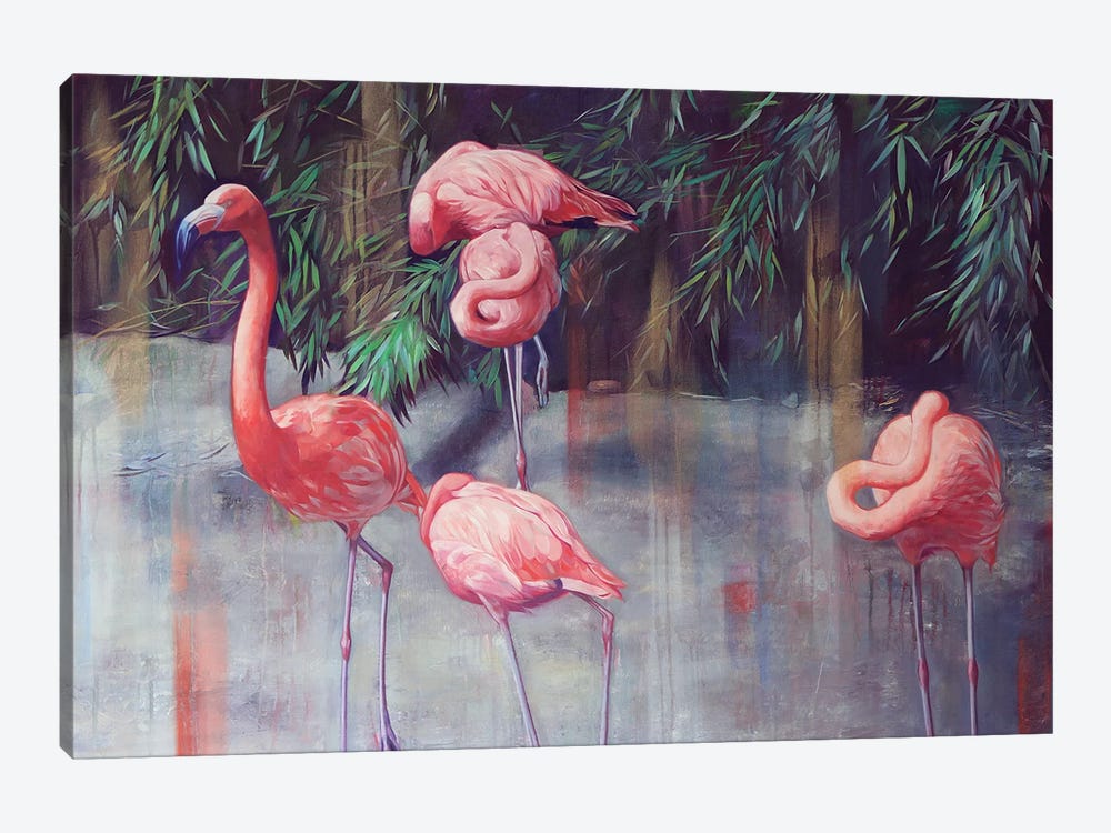 Flamingos by Lioba Brückner 1-piece Canvas Print