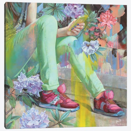 Azalea And Rich Blossoms Canvas Print #LIO4} by Lioba Brückner Canvas Wall Art