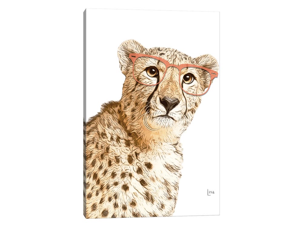 Cheetah With Orange Glasses Art Pr - Art Print