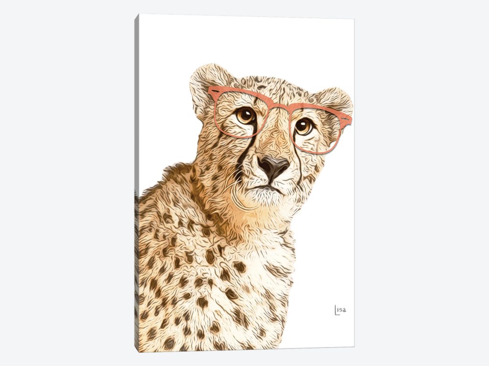 Cheetah With Orange Glasses 1-piece Art Print