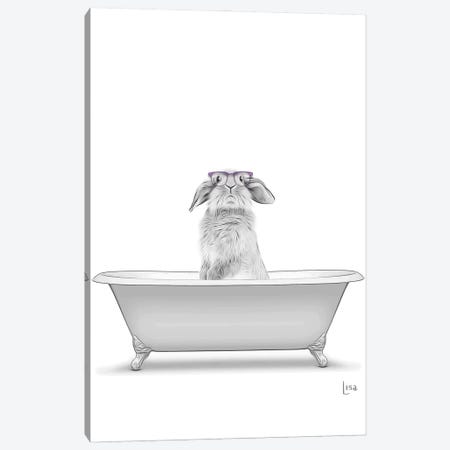 Bunny With Glasses In The Bath Canvas Print #LIP115} by Printable Lisa's Pets Canvas Art Print