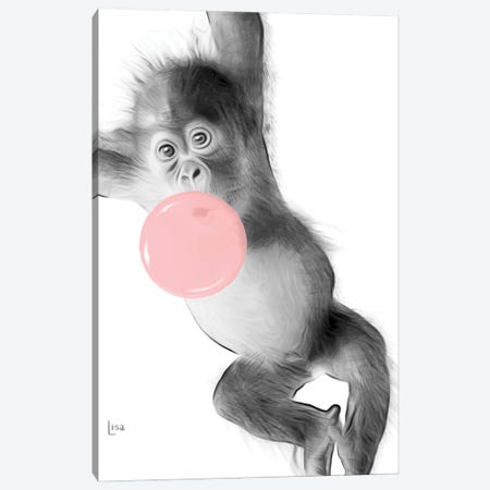 Monkey With Chewing Gum Canvas Print #LIP12} by Printable Lisa's Pets Canvas Print