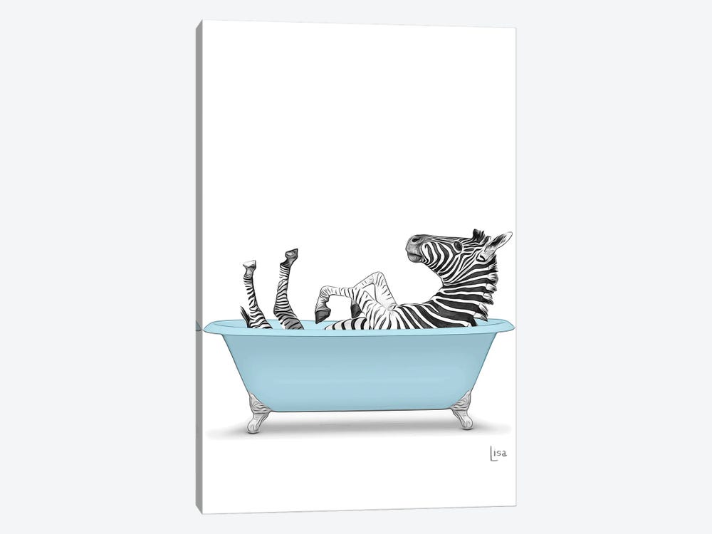 Zebra In The Blue Bath by Printable Lisa's Pets 1-piece Art Print