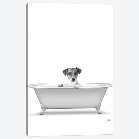 Dog In The Bath Bw Canvas Print #LIP132} by Printable Lisa's Pets Canvas Art