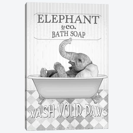 Elephant Bw Bathroom Decor Canvas Print #LIP135} by Printable Lisa's Pets Art Print