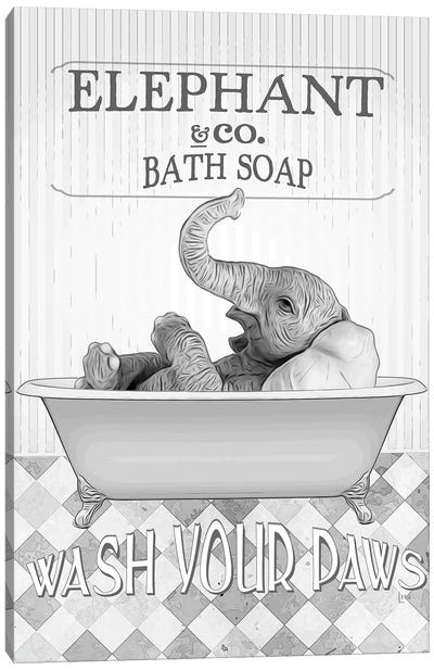 Elephant Bw Bathroom Decor Canvas Art Print - Printable Lisa's Pets