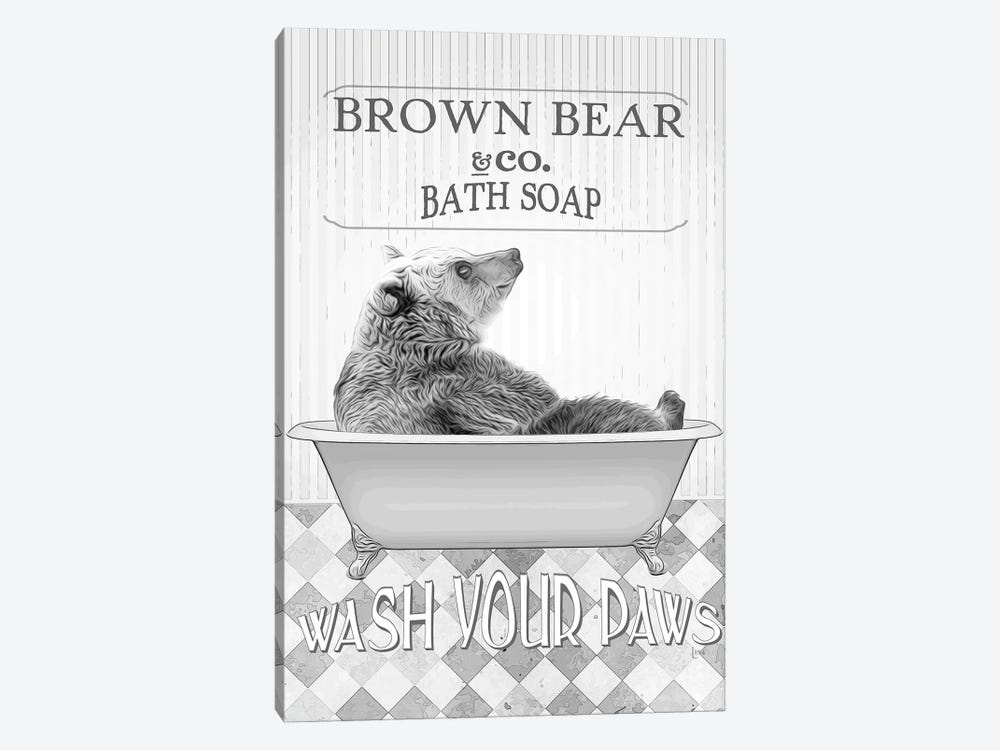 Bear Bathroom Decor by Printable Lisa's Pets 1-piece Canvas Art