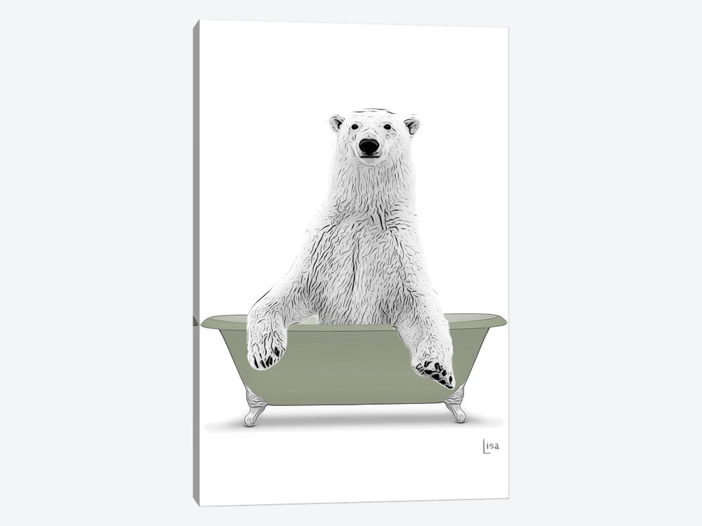 Polar Bear In Bathtub by Printable Lisa's Pets 1-piece Art Print