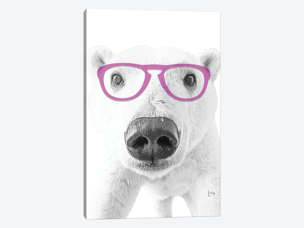 Polar Bear With Violet Glasses by Printable Lisa's Pets 1-piece Canvas Print