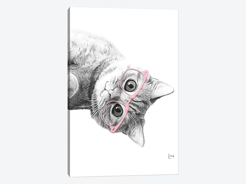 Cat With Pink Glasses by Printable Lisa's Pets 1-piece Canvas Art Print