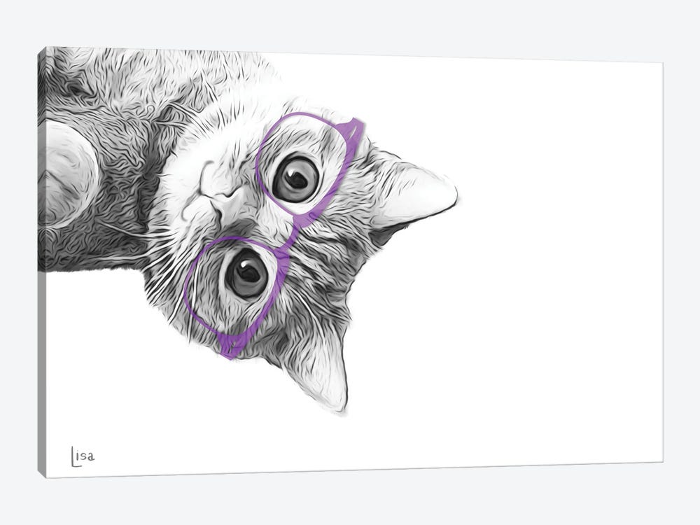 Cat With Violet Glasses by Printable Lisa's Pets 1-piece Art Print