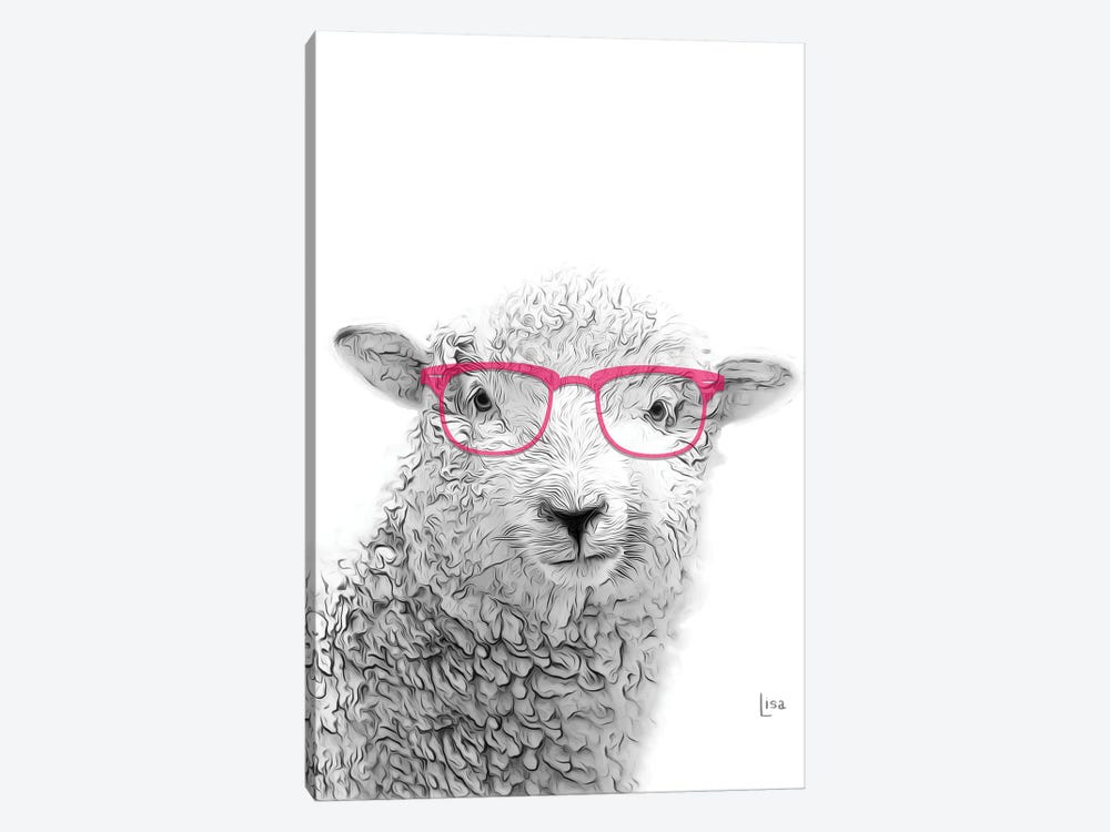 Sheep With Glasses by Printable Lisa's Pets 1-piece Canvas Artwork