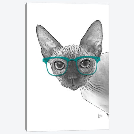 Sphynxcat With Glasses Canvas Print #LIP181} by Printable Lisa's Pets Canvas Print