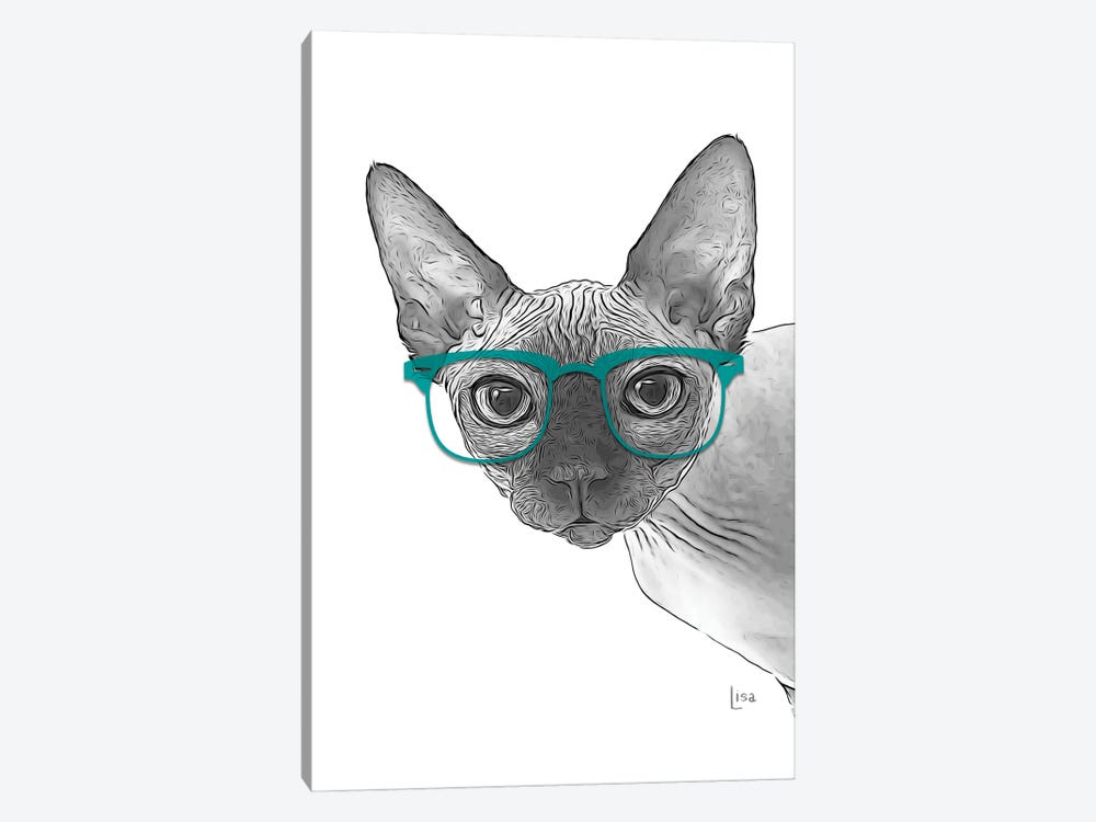 Sphynxcat With Glasses by Printable Lisa's Pets 1-piece Art Print