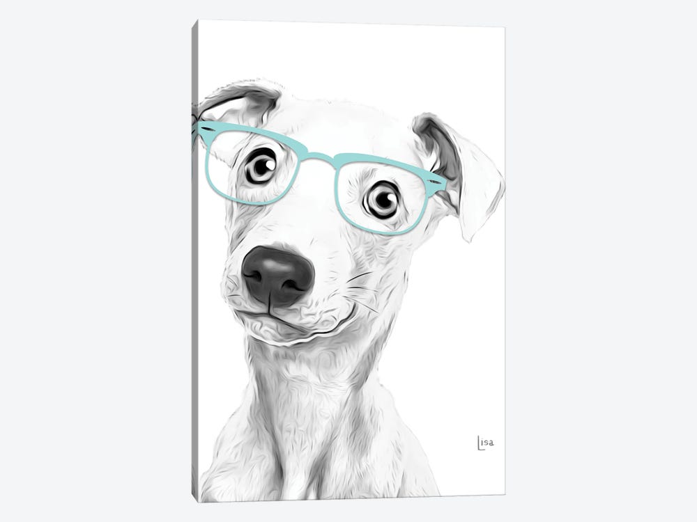 Greyhound With Glasses by Printable Lisa's Pets 1-piece Canvas Print