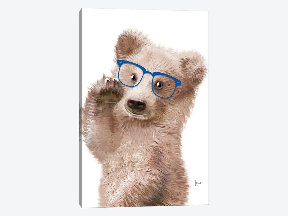 Baby Bear With Blue Glasses by Printable Lisa's Pets 1-piece Canvas Print