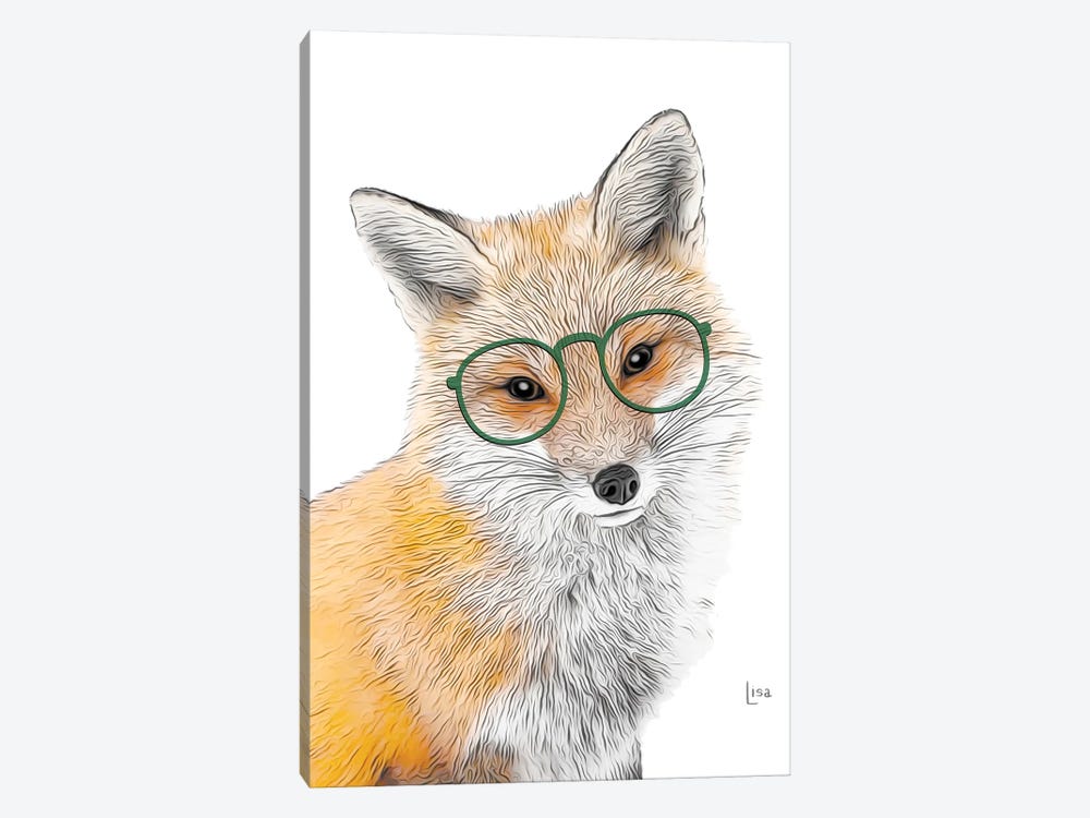 Fox With Green Glasses by Printable Lisa's Pets 1-piece Canvas Art Print