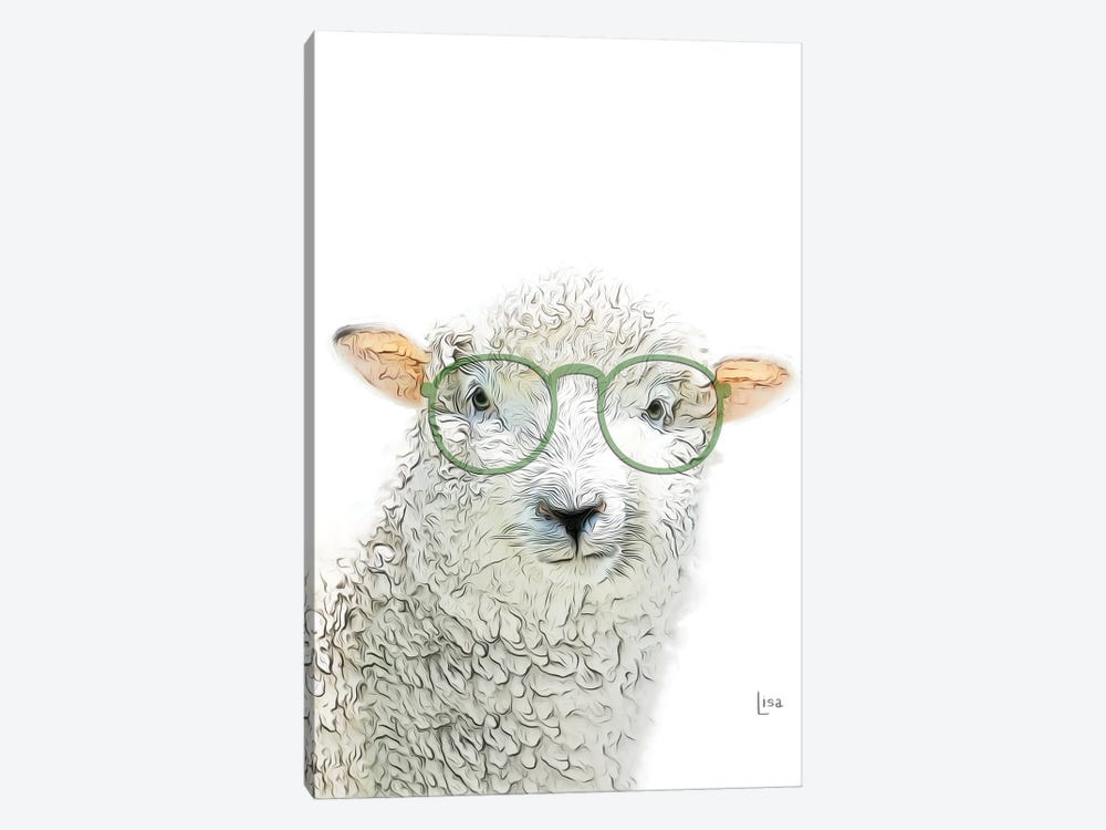 Color Sheep With Green Glasses by Printable Lisa's Pets 1-piece Canvas Artwork