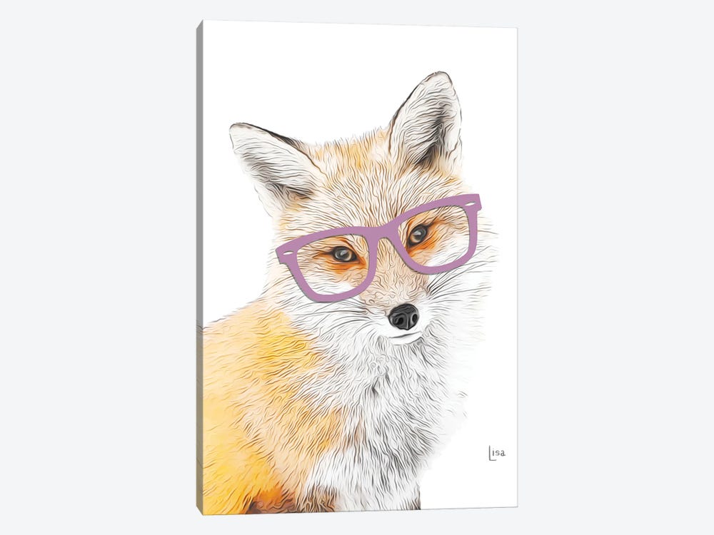 Color Fox With Purple Glasses by Printable Lisa's Pets 1-piece Art Print
