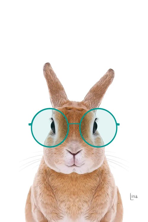 Download Color Bunny With Glasses Canvas Art By Printable Lisa S Pets Icanvas