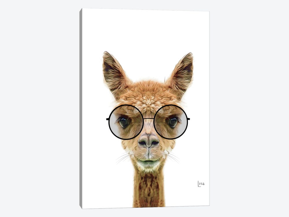 Llama With Black Glasses by Printable Lisa's Pets 1-piece Canvas Art
