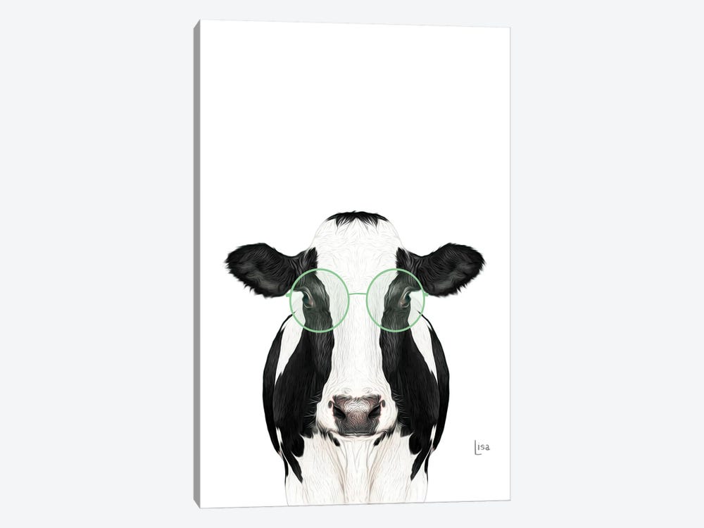 Color Cow With Glasses by Printable Lisa's Pets 1-piece Canvas Art