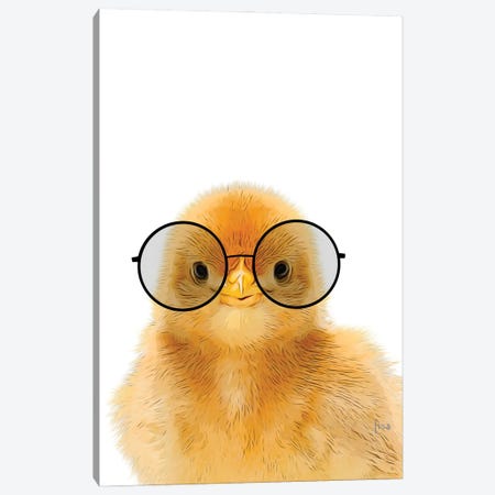 Chick With Glasses Canvas Print #LIP212} by Printable Lisa's Pets Canvas Art Print