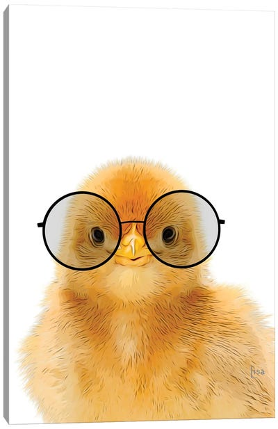 Chick With Glasses Canvas Art Print - Printable Lisa's Pets