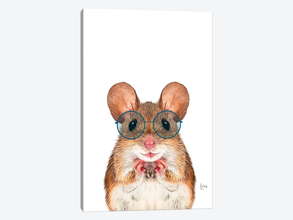 Mouse With Blue Glasses by Printable Lisa's Pets 1-piece Canvas Art