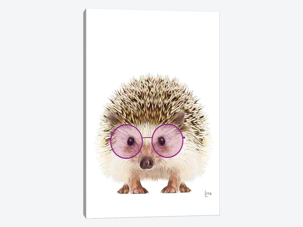Color Hedgehog With Purple Glasses by Printable Lisa's Pets 1-piece Art Print