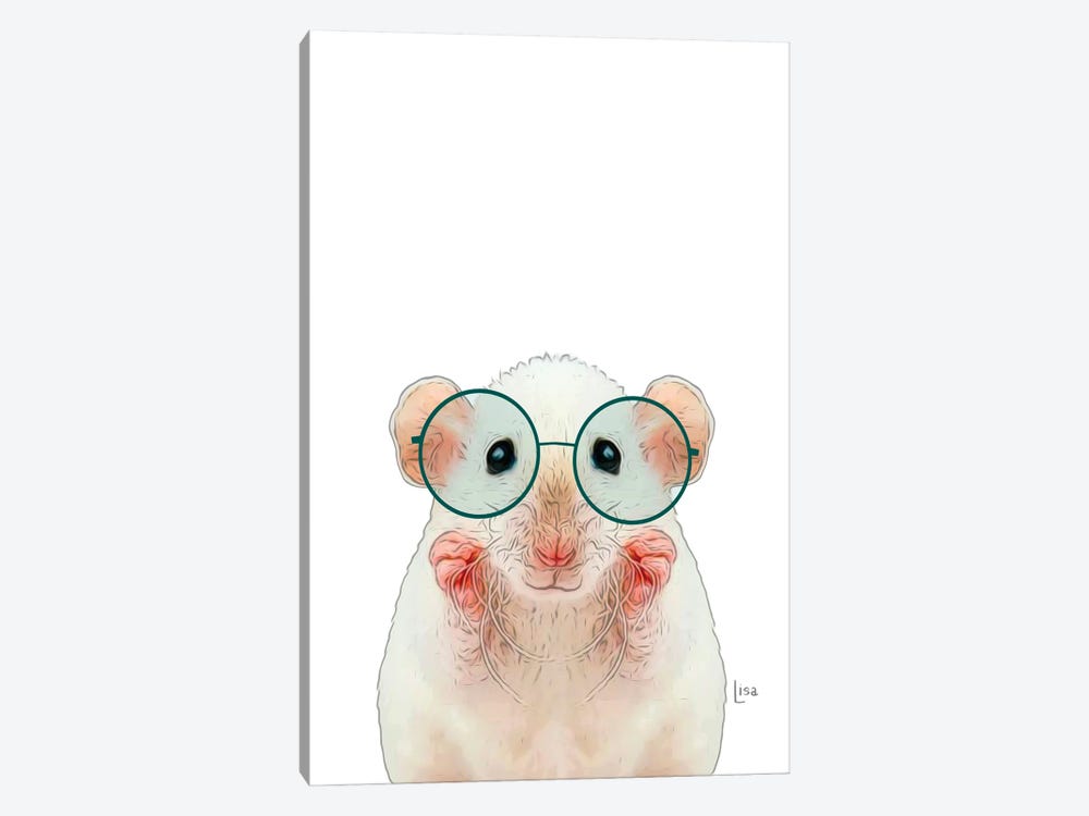 Color Mouse With Green Glasses by Printable Lisa's Pets 1-piece Canvas Art